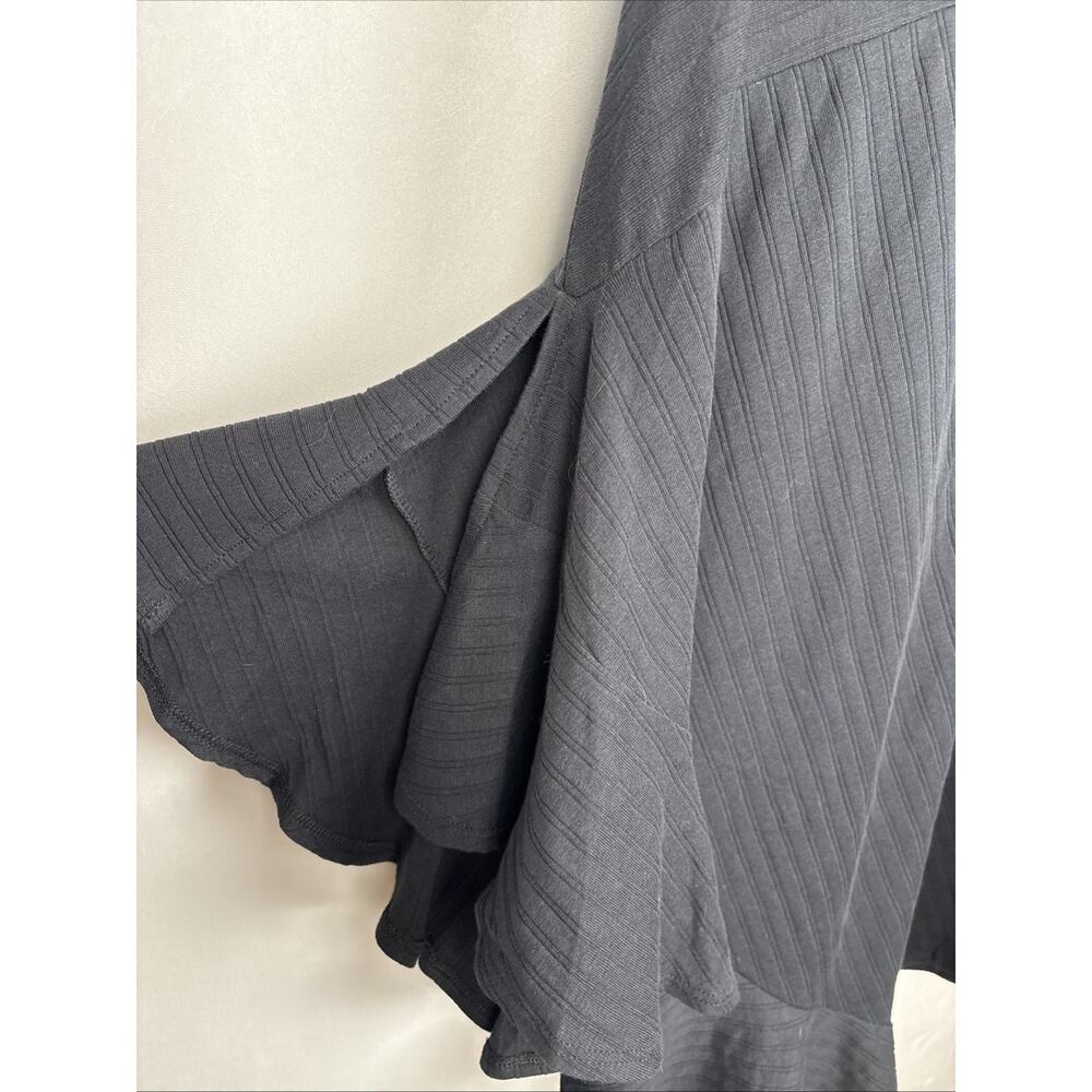 NEW Free People Beach Asymmetrical Maxi Skirt Womens Medium Black Cotton Pull On - Picture 4 of 10
